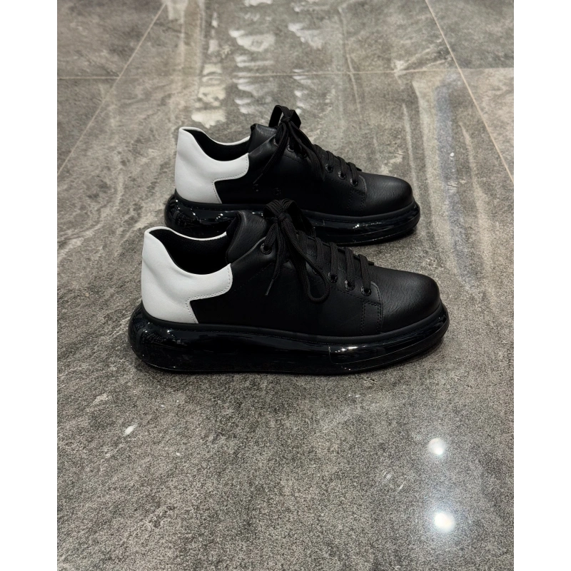 Chekıch Siyah Beyaz Topuk Air Taban Spor Ayakkabı