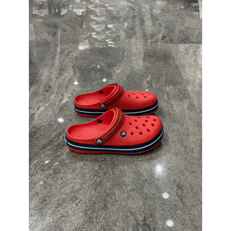 Crocs Classıc Kırmızı Lacivert Detaylı Terlik