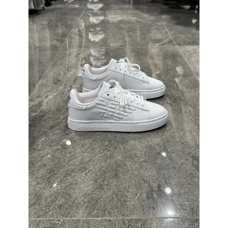 Emporio Armani Beyaz Beyaz Logo Detaylı Spor Ayakkabı