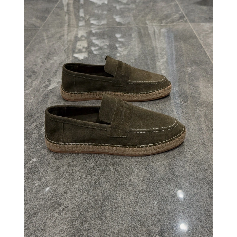 Erkek Espadril Loafer Yeşil Ayakkabı