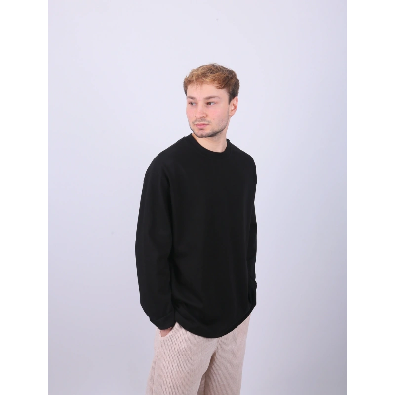 Gies Basıc Uzun Kol Siyah T-Shırt-