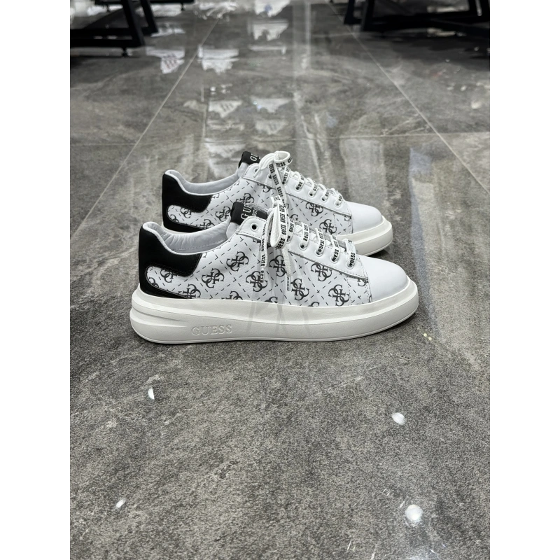 Gues Deri Beyaz Desenli Spor Ayakkabı