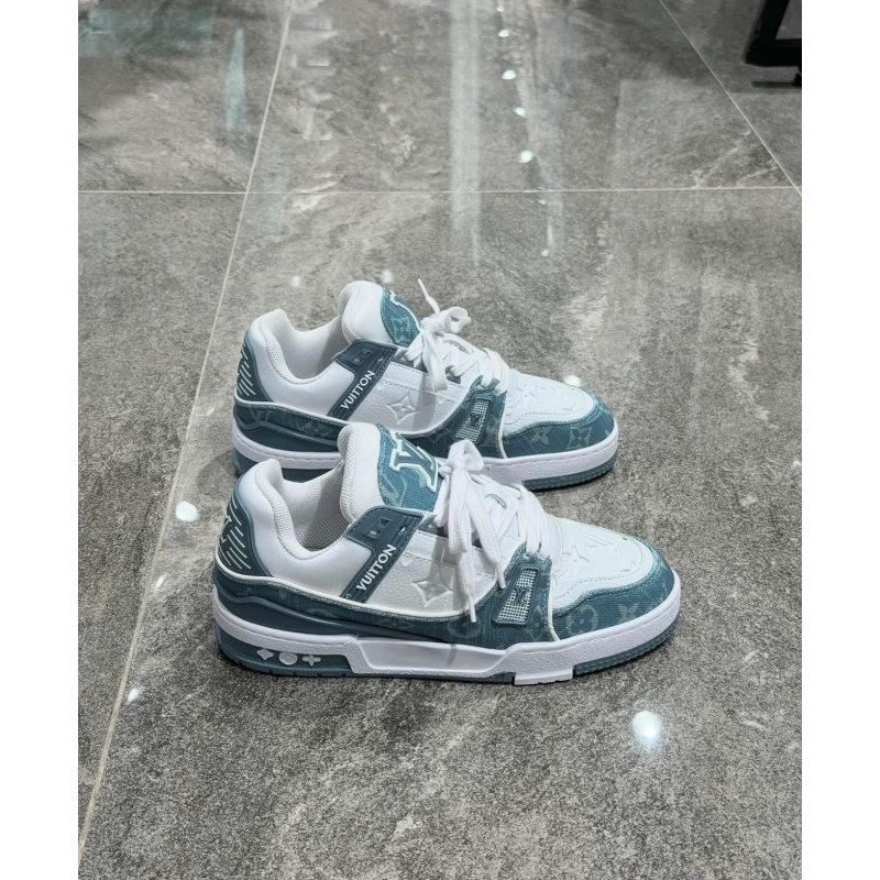 Louıs Vuıtton Trainer Beyaz Gök Mavi Spor Ayakkabı