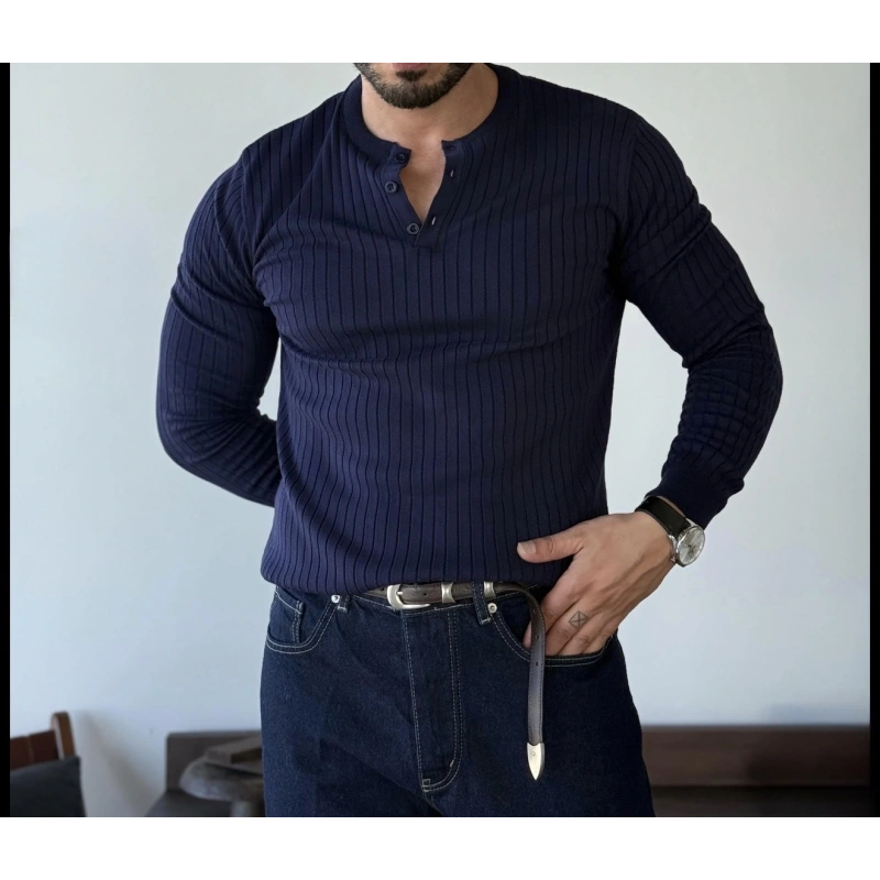 Marco Düğmeli Lacivert Sweat