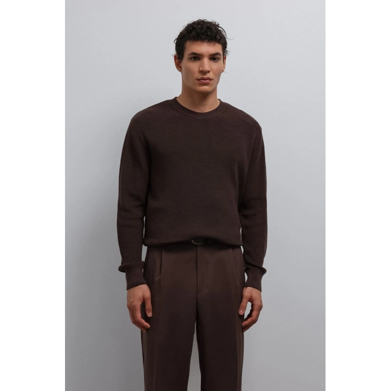 Marco Kahve İnce Detaylı Triko