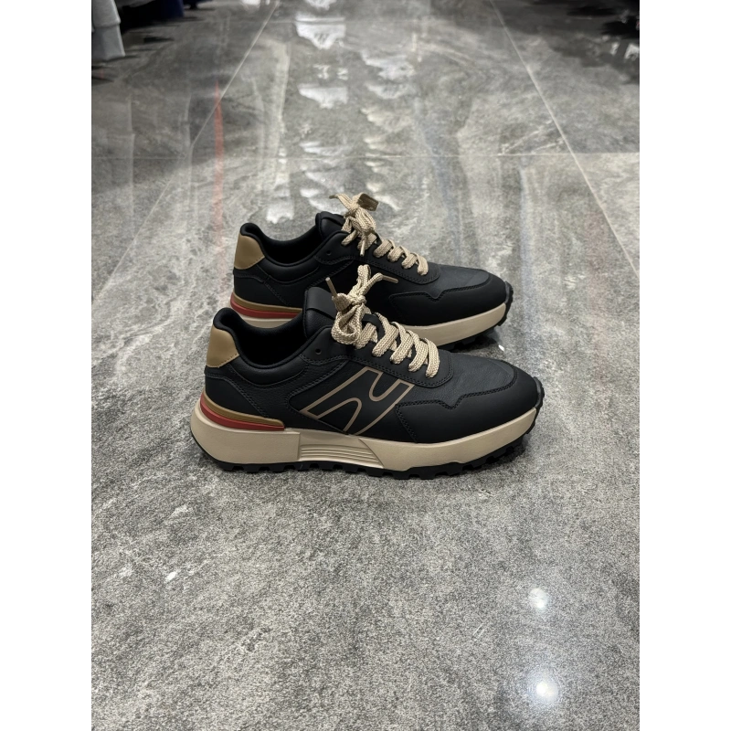 Marco Siyah Kahve Taban Detaylı Ayakkabı