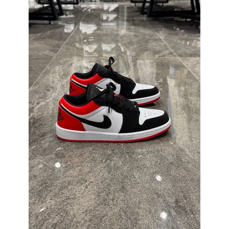 Nıke Air Jordan 1 Low Siyah Kırmzı Beyaz Detaylı
