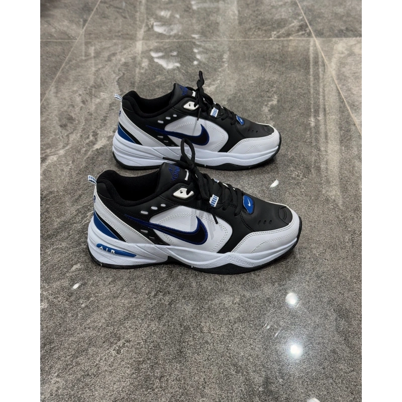 Nike Air Monarch Siyah Beyaz Mavi Detaylı