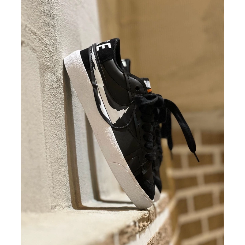 Nıke Blazer Siyah Beyaz Baskılı Low Jumbo