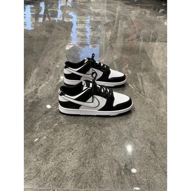 Nike Dunk Low Çift Logo Siyah Beyaz Spor Ayakkabı