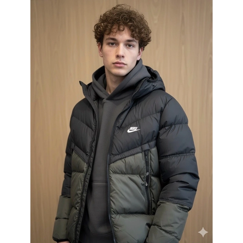 Nıke Storm Fıt Wındrunner Prımaloft Siyah Haki Mont