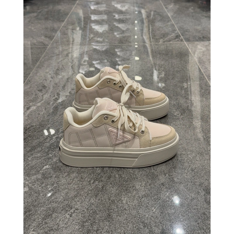 Prada Milano Krem Spor Ayakkabı