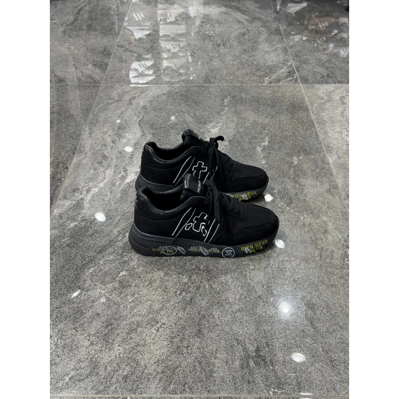Premiata Lander Full Siyah Beyaz X Logolu Sneaker