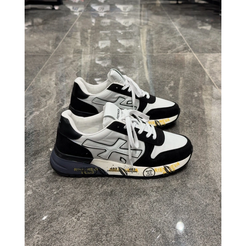 Premiata Mick Siyah Beyaz Deri Spor Ayakkabı