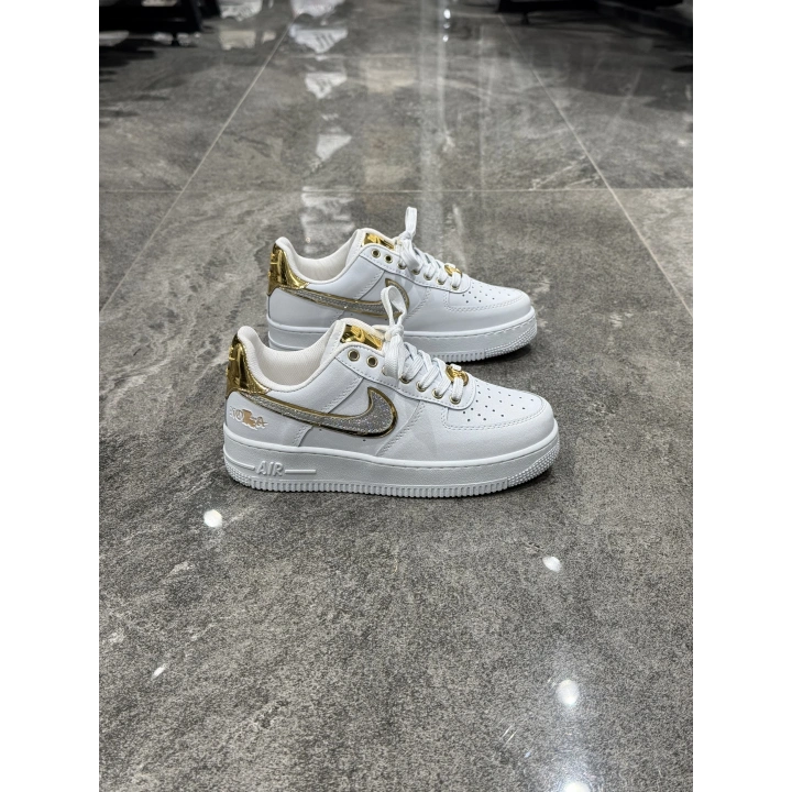 Nıke Air Force Beyaz Gold Spor Ayakkabı