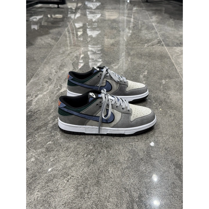 Nıke Dunk Gri Lacivert Yeşil Arka Detay Spor Ayakkabı
