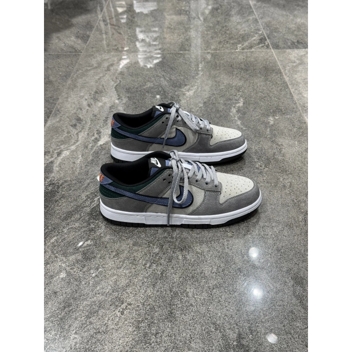 Nıke Dunk Gri Lacivert Yeşil Arka Detay Spor Ayakkabı