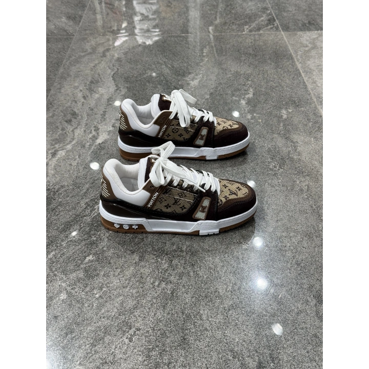 Louıs Vuıtton Trainer Koyu Kahve Beyaz Taban Spor Ayakkabı
