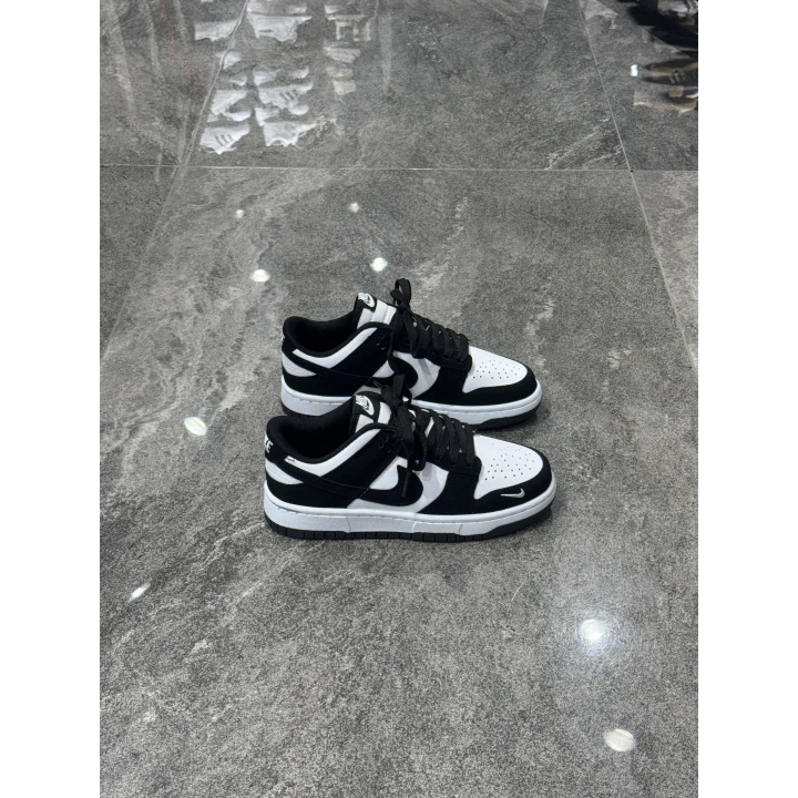 Nıke Dunk Siyah Beyaz Deri Tozu Spor Ayakkabı