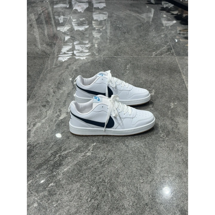 Nıke Court Borough Low 2 Beyaz Petrol Mavi Spor Ayakkabı