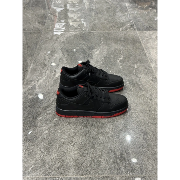Nıke Dunk Full Siyah Kırmzı Taban Deri Spor Ayakkabı