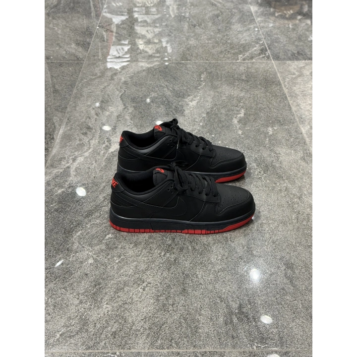 Nıke Dunk Full Siyah Kırmzı Taban Deri Spor Ayakkabı