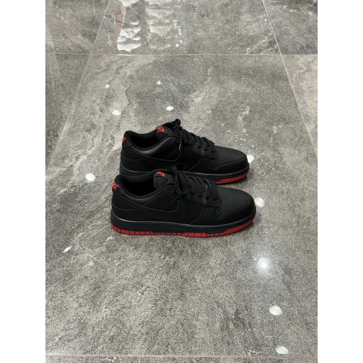Nıke Dunk Full Siyah Kırmzı Taban Deri Spor Ayakkabı