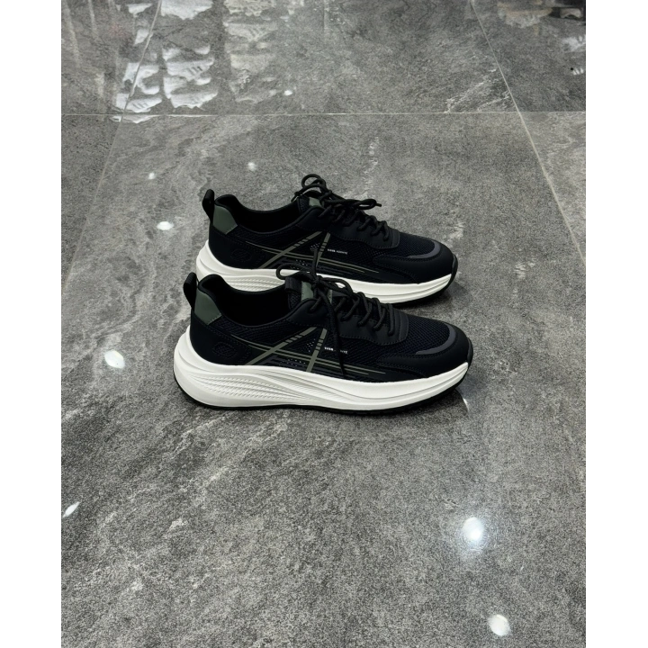 Marco Asohye Siyah Yeşil Detaylı Spor Ayakkabı