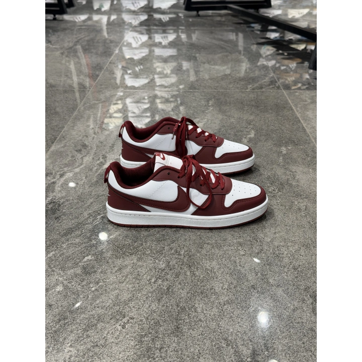 Nıke Court Borough Low 2 Bordo Beyaz Spor Ayakkabı