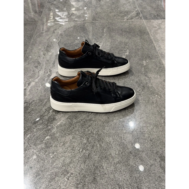 Marcomen Siyah Beyaz Taban Deri Günlük Ayakkabı