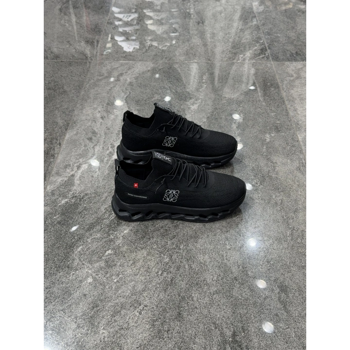Loewe X On Running Siyah Siyah Bez Detaylı Spor Ayakkabı