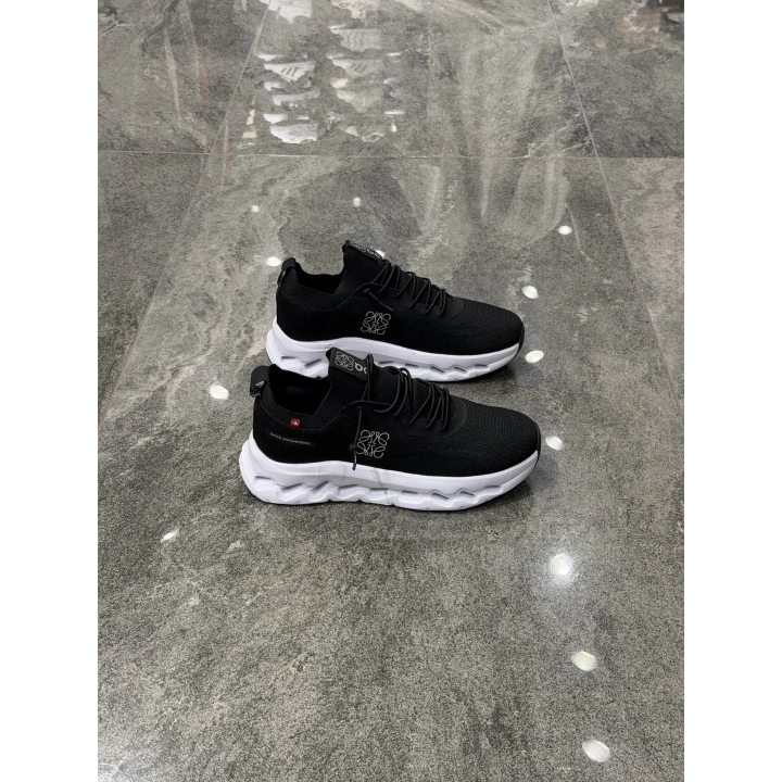Loewe X On Running Siyah Beyaz Bez Detaylı Spor Ayakkabı