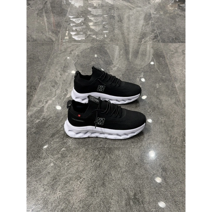 Loewe X On Running Siyah Beyaz Bez Detaylı Spor Ayakkabı