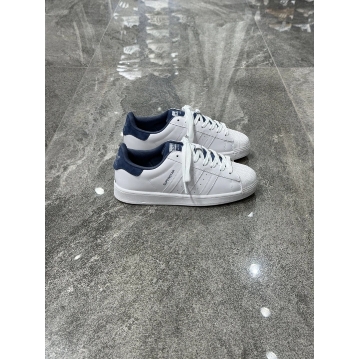 Adidas Süperstar Beyaz Lacivert Topuk Detaylı Spor Ayakkabı