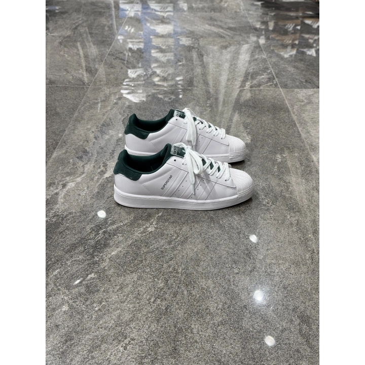 Adidas Süperstar Beyaz Yeşil Topuk Detaylı Spor Ayakkabı