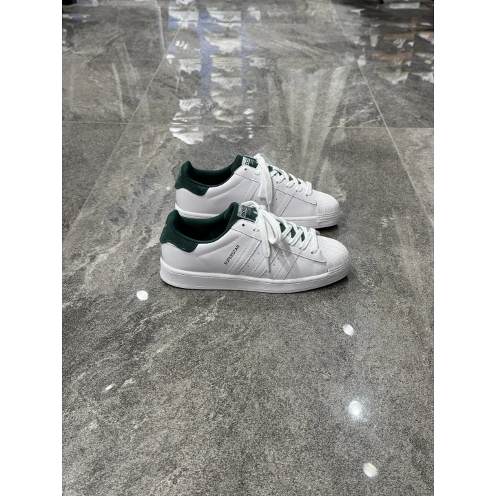 Adidas Süperstar Beyaz Yeşil Topuk Detaylı Spor Ayakkabı