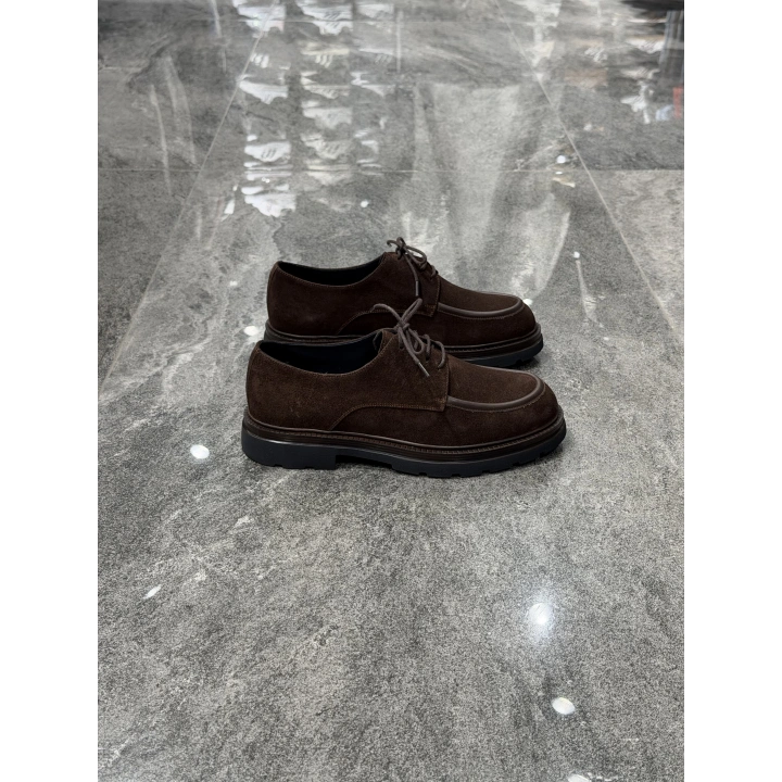 Kahve Süet Lug Sole Deri Erkek Klasik Ayakkabı