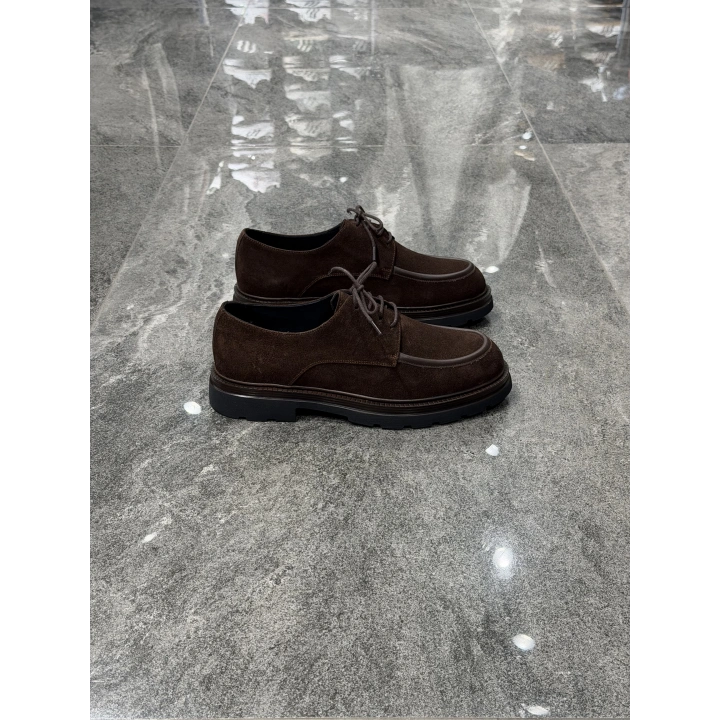 Kahve Süet Lug Sole Deri Erkek Klasik Ayakkabı
