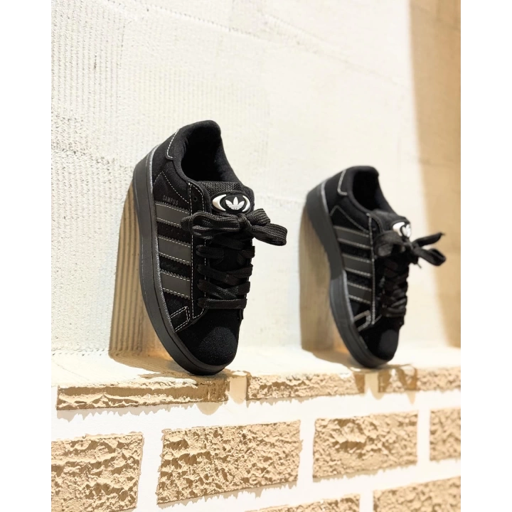 Adidas Campüs Siyah Beyaz Dikiş Detaylı