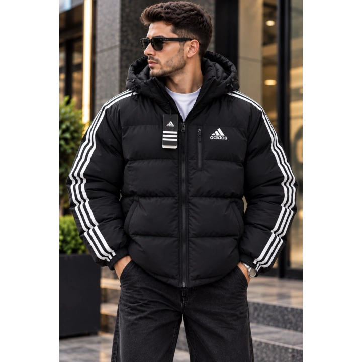 Adidas Essentials Siyah Beyaz Çift Taraflı Şişme Mont