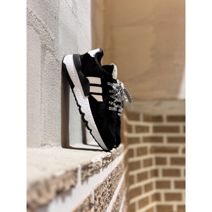 Adidas Jogger Siyah Beyaz Bağcık Desenli