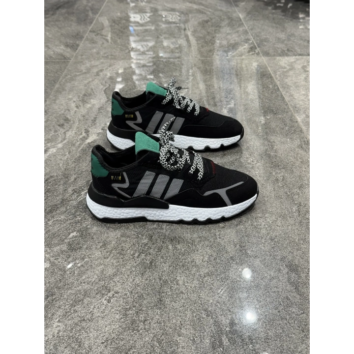Adidas Jogger Siyah Yeşil Beyaz Taban Detaylı