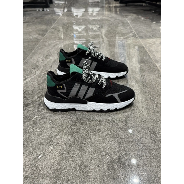 Adidas Jogger Siyah Yeşil Beyaz Taban Detaylı