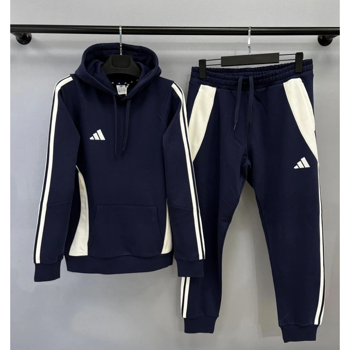 Adidas Kapüşonlu Lacivert Futbol Eşofman Takım