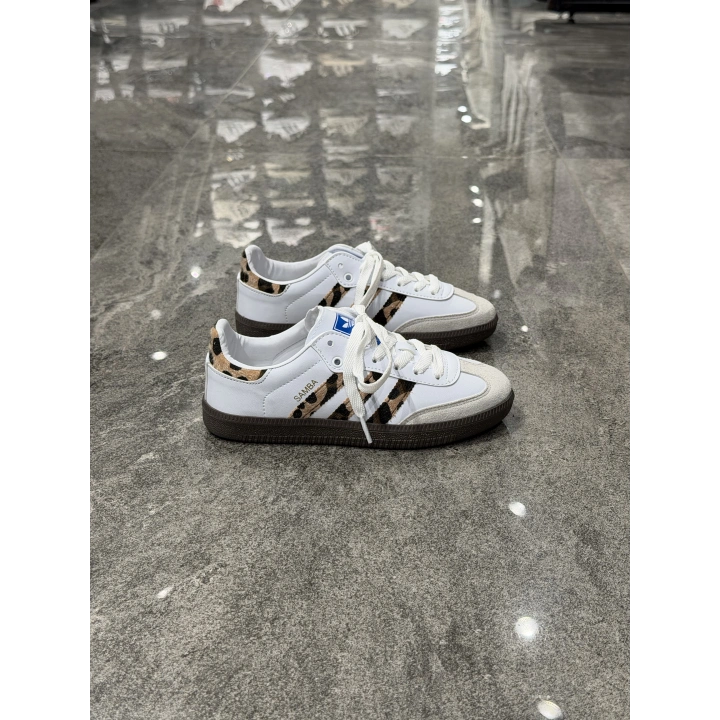 Adidas Samba Beyaz Leopar Detaylı Spor Ayakkabı