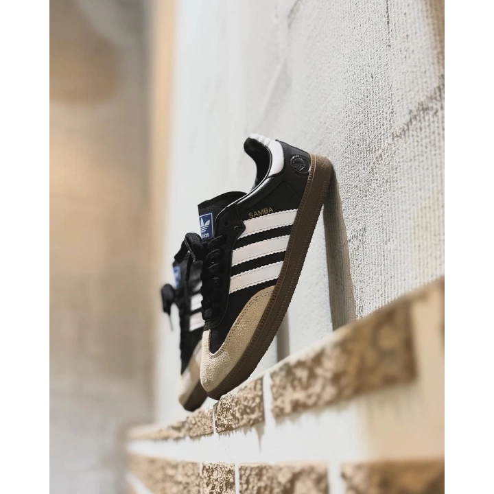 Adidas Samba Siyah Beyaz Süet Gri Deri Detaylı