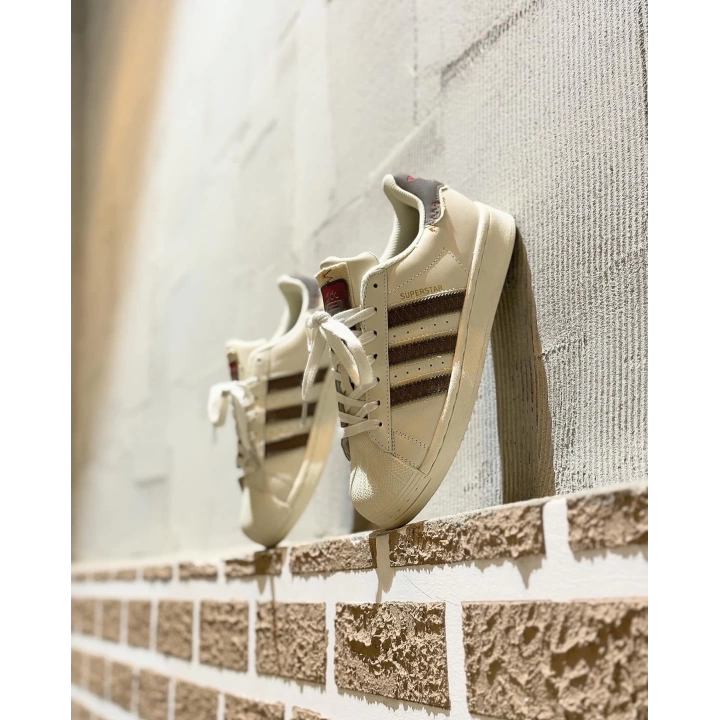 Adidas Süperstar Bej Turuncu Dikiş Detaylı