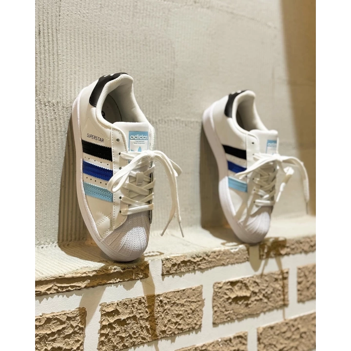 Adidas Süperstar beyaz siyah mavi turkuaz