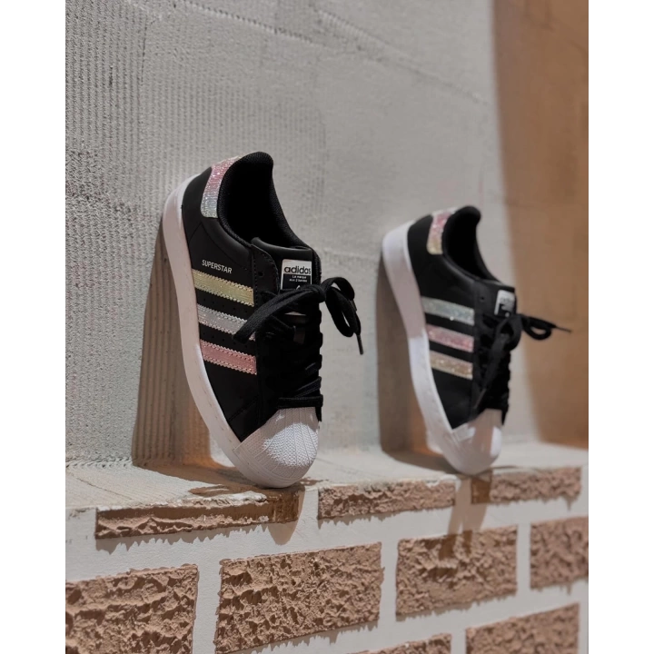 Adidas Süperstar Siyah Çok Renk Detaylı