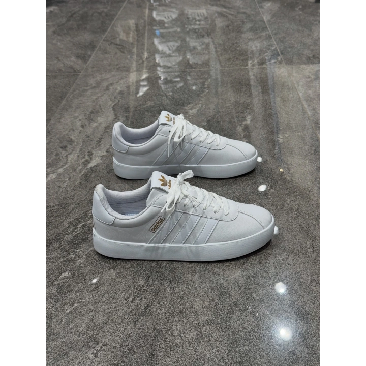 Adidas VL Court 2.0 Beyaz Beyaz Detaylı Spor Ayakkabı